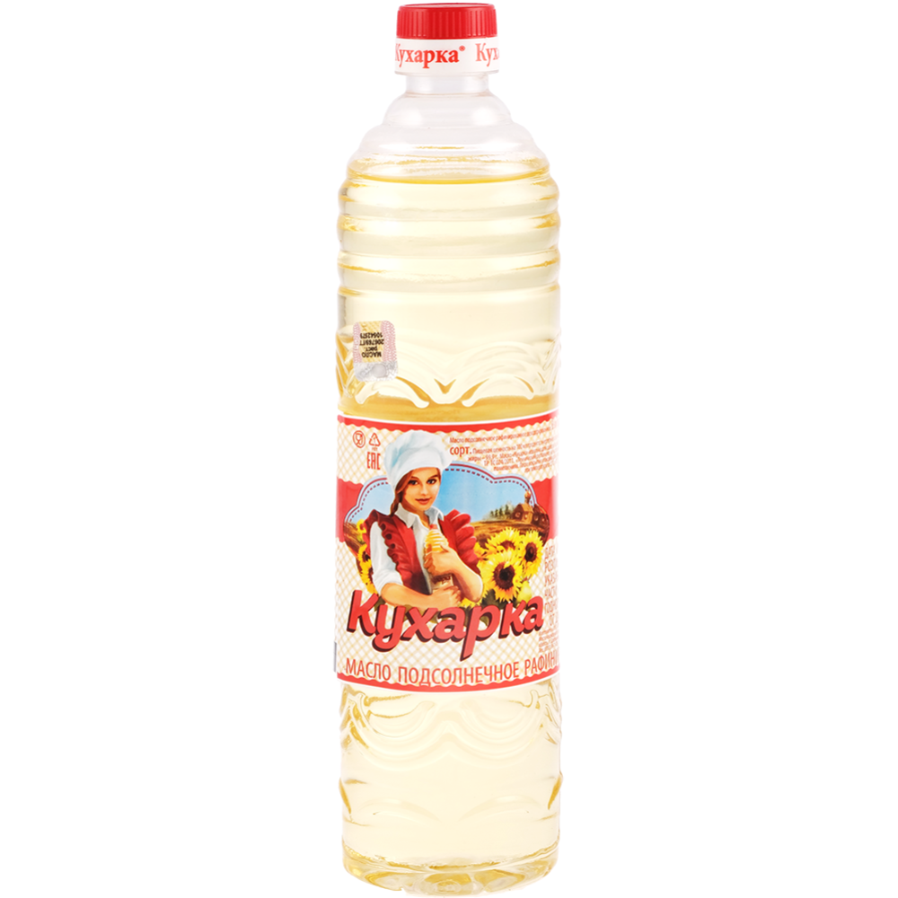 Масло подсолнечное  "Кухарка" раф 1/с 0,8 л